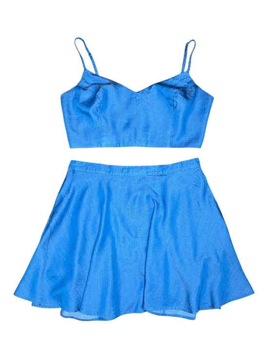 Lulus Dresses & Skirts - Lulu's Bright Blue Circle Skirt with Matching Crop Top - Size Medium